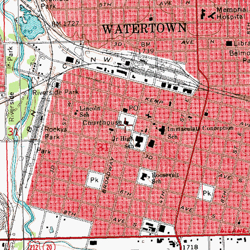 Topographic Map of Codington County Sheriff's Office, SD