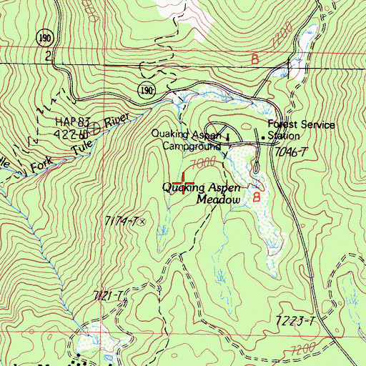 Topographic Map of Quaking Aspen Group Campground, CA