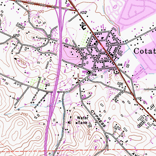 Topographic Map of Cotati Police Department, CA
