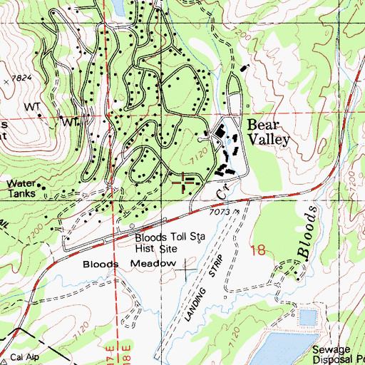 Topographic Map of Alpine County Sheriff's Office, CA