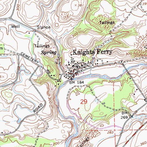 Topographic Map of Stanislaus County Sheriff's Office Knights Ferry, CA