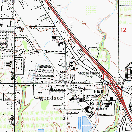 Topographic Map of Windsor Police Department, CA