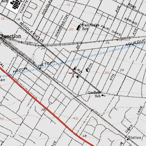 Topographic Map of San Mateo County Sheriff's Office, CA