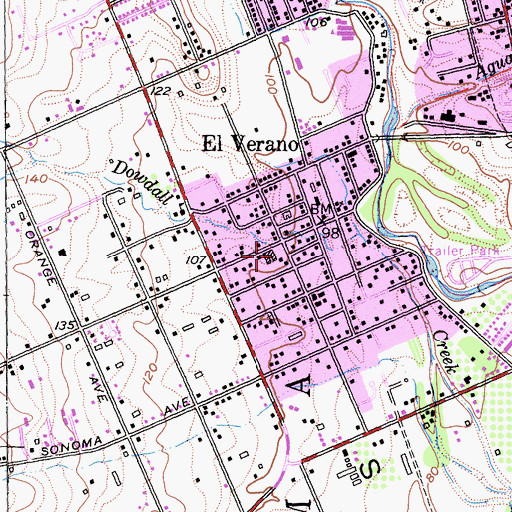 Topographic Map of Sonoma County Sheriff's Office - Sonoma Valley Substation, CA