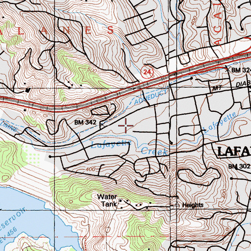Topographic Map of Lafayette Police Department, CA
