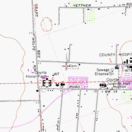 Topographic Map of San Joaquin County Sheriff's Office, CA