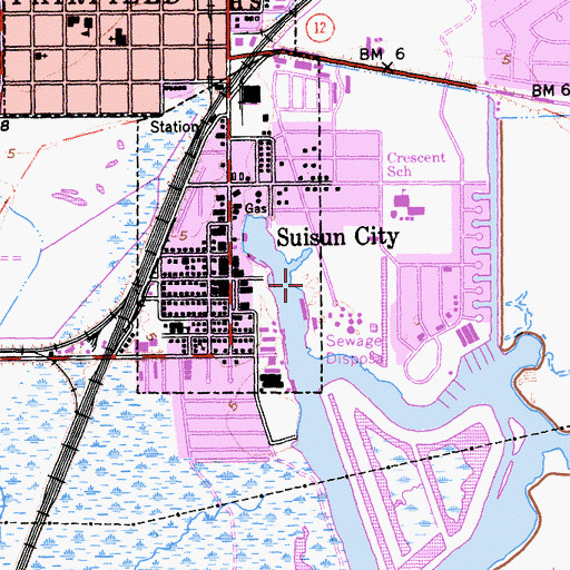 Topographic Map of Suisun City Police Department, CA