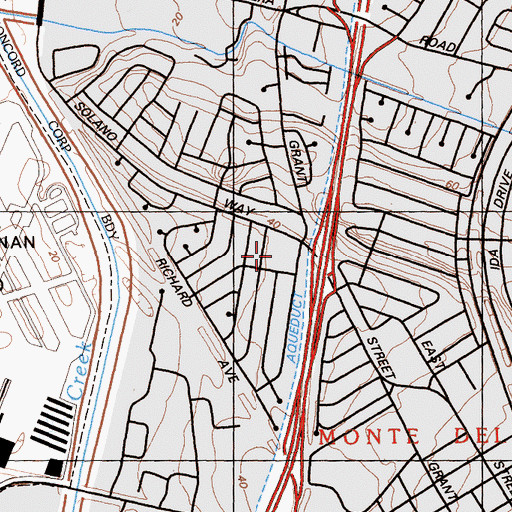 Topographic Map of Concord Police Department, CA