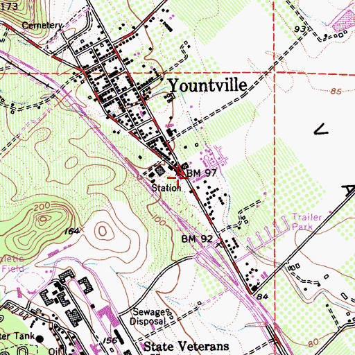 Topographic Map of Napa County Sheriff's Office Yountville, CA