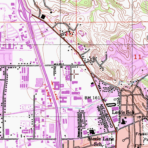 Topographic Map of Sonoma County Sheriff's Office, CA