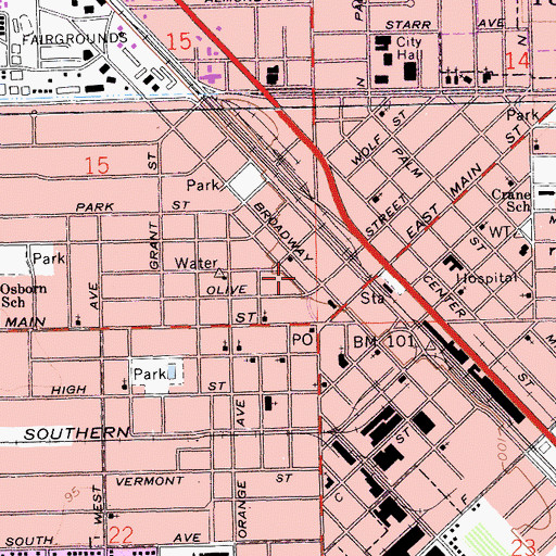 Topographic Map of Turlock Police Department Headquarters, CA