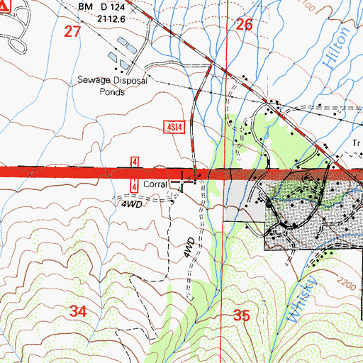 Topographic Map of South Lake Crowley Pack Station, CA