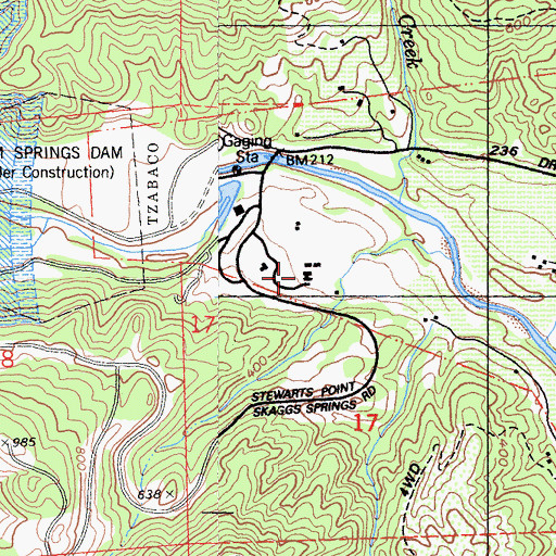 Topographic Map of Sonoma County Sheriff's Office - Lake Sonoma Boating Safety Unit, CA