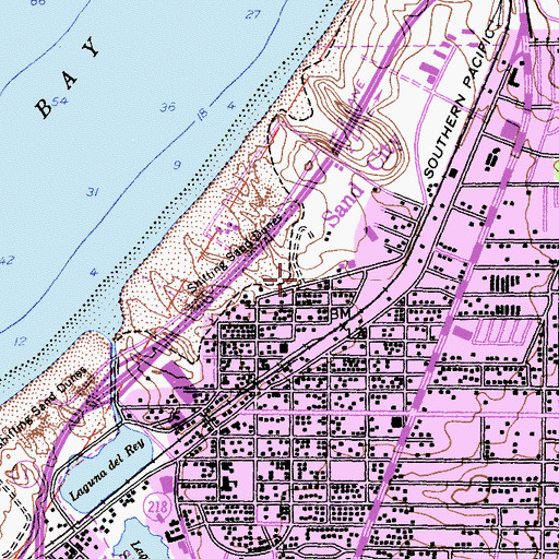 Topographic Map of Sand City Police Department, CA