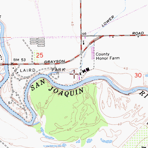 Topographic Map of Honor Farm Sheriff's Department, CA