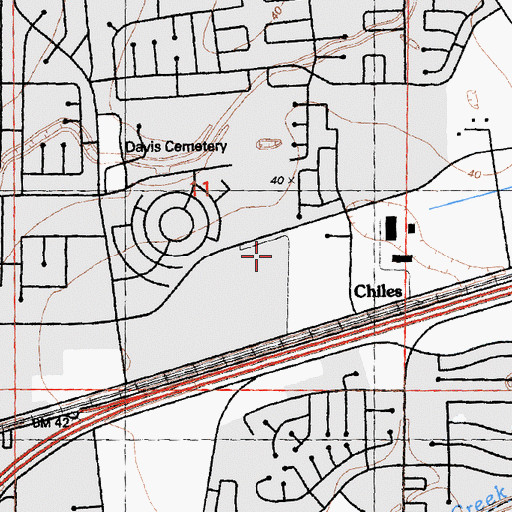 Topographic Map of Davis Police Department, CA