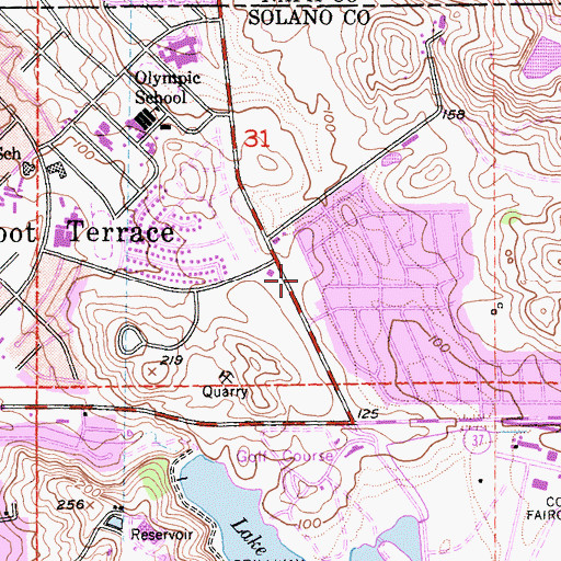 Topographic Map of Vallejo Police Department Substation, CA