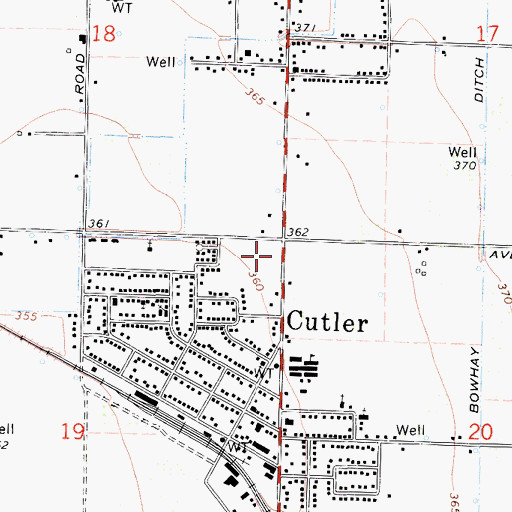 Topographic Map of Tulare County Sheriff's Office - Substation, CA