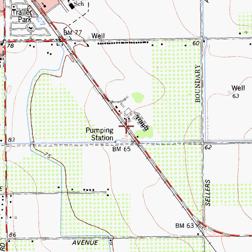 Topographic Map of Brentwood Police Department, CA