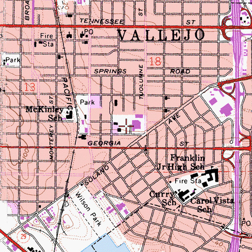 Topographic Map of Solano County Sheriffs Office Substation, CA