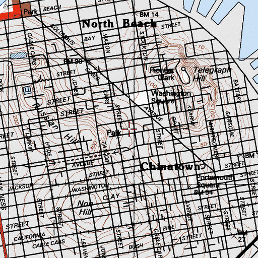 Topographic Map of San Francisco Police Department - Central Station, CA