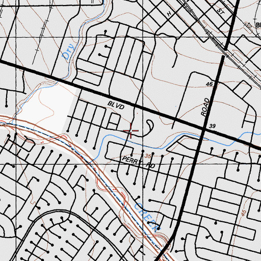 Topographic Map of Union City Police Department, CA