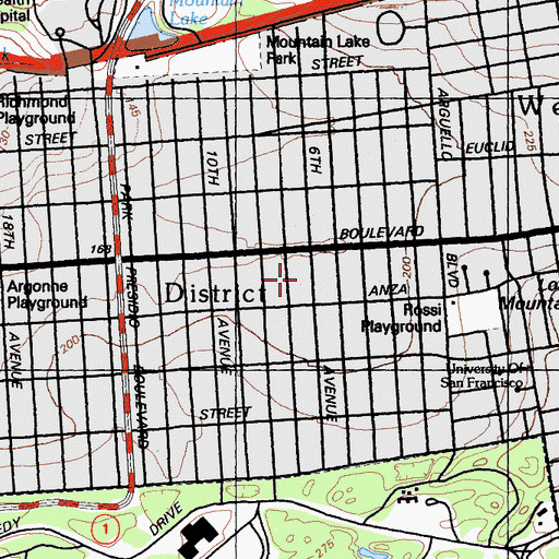 Topographic Map of San Francisco Police Department - Richmond Station, CA