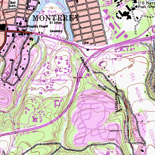 Topographic Map of Monterey County Sheriff's Office Monterey, CA
