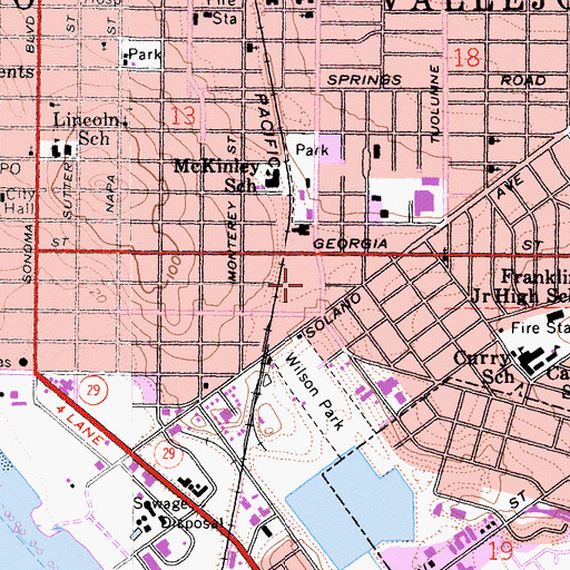 Topographic Map of Vallejo Police Department, CA