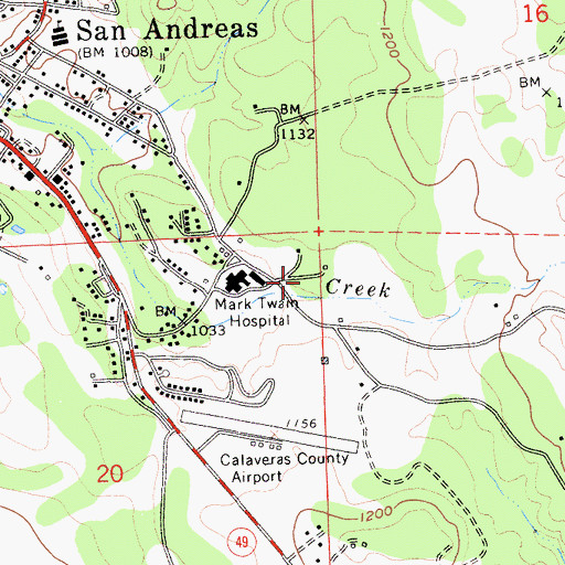 Topographic Map of Calaveras County Sheriff's Office, CA