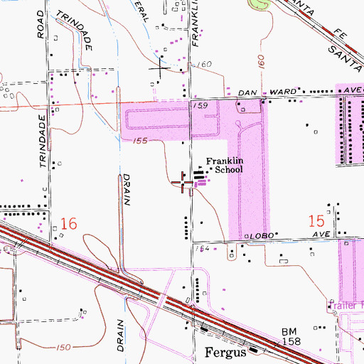 Topographic Map of Merced County Sheriff's Office Merced, CA