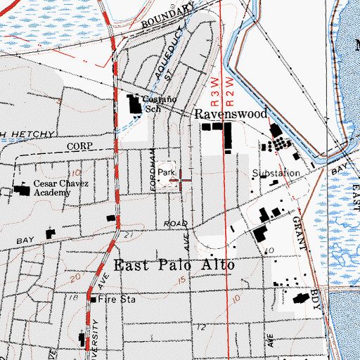 Topographic Map of East Palo Alto Police Department Substation, CA