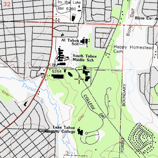 Topographic Map of El Dorado County Sheriff's Office, CA
