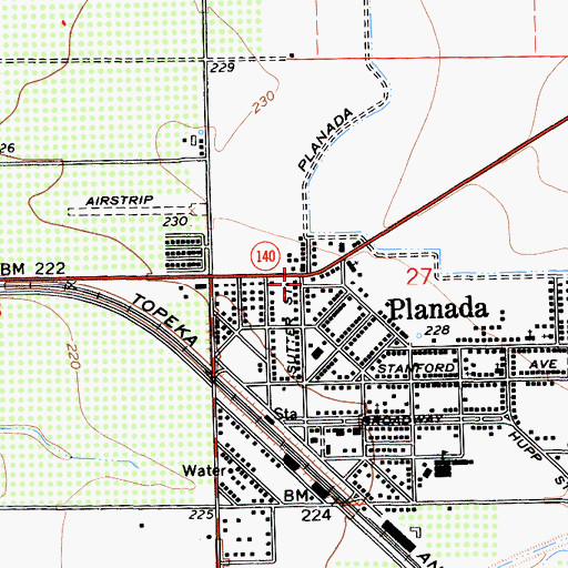 Topographic Map of Merced County Sheriff's Office Planada, CA