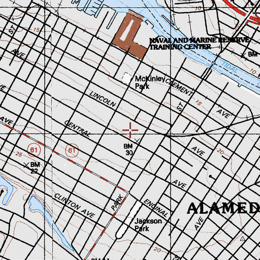 Topographic Map of Alameda Police Department, CA