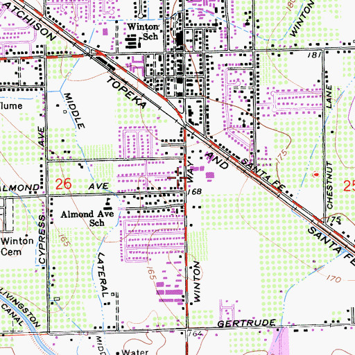 Topographic Map of Merced County Sheriff's Office Winton, CA