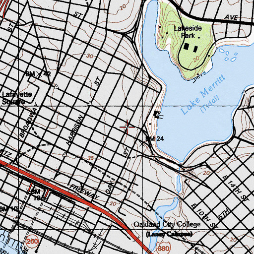 Topographic Map of Alameda County Sheriff's Office Oakland, CA