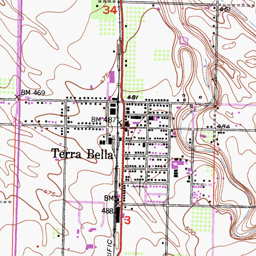 Topographic Map of Tulare County Sheriff's Office - Terra Bella Substation, CA