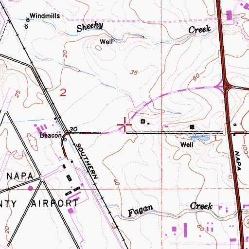 Topographic Map of Napa County Sheriffs Office, CA