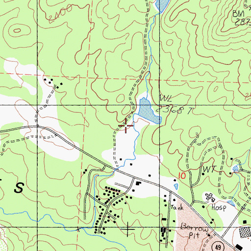 Topographic Map of Madera County Sheriff's Office Oakhurst, CA