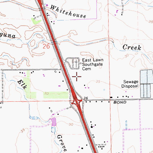 Topographic Map of Sacramento County Sheriff's Office Elk Grove, CA
