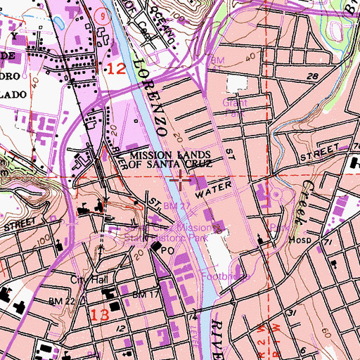 Topographic Map of Santa Cruz County Jail, CA