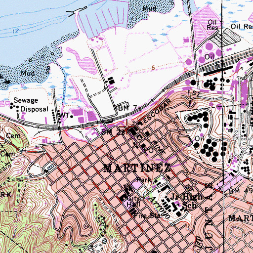 Topographic Map of Contra Costa County Sheriff's Office Martinez, CA
