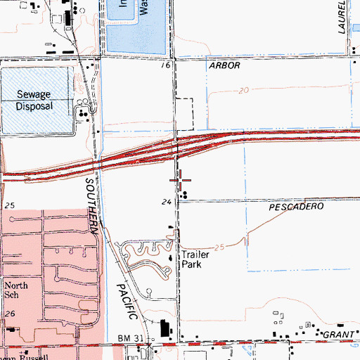 Topographic Map of Tracy Police Department Substation, CA