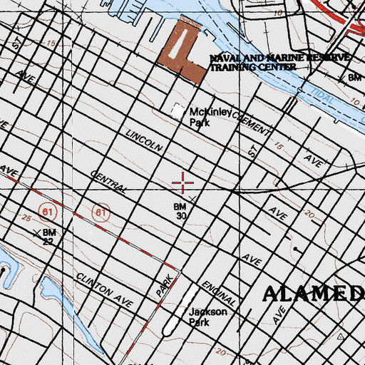Topographic Map of Alameda Jail, CA