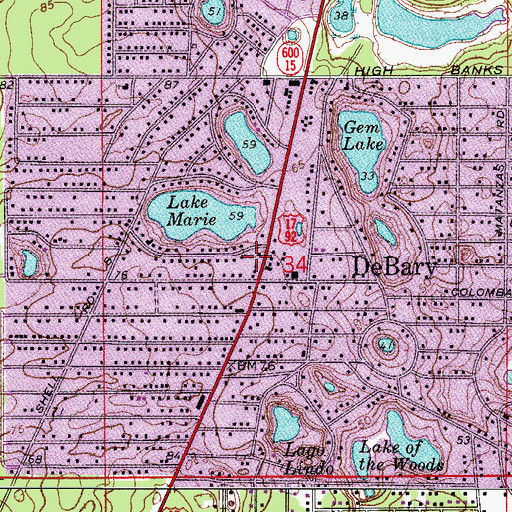 Topographic Map of Volusia County Sheriff's Law Enforcement Services Office District 6, FL