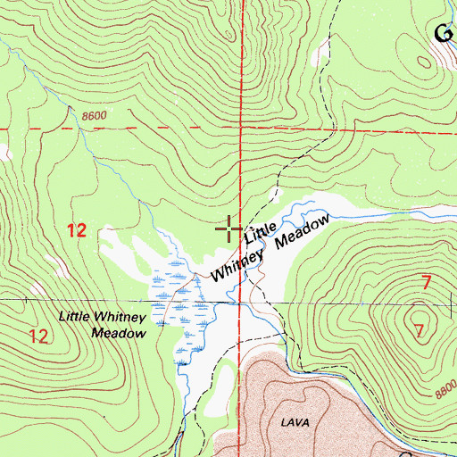 Topographic Map of Little Whitney Cow Camp, CA