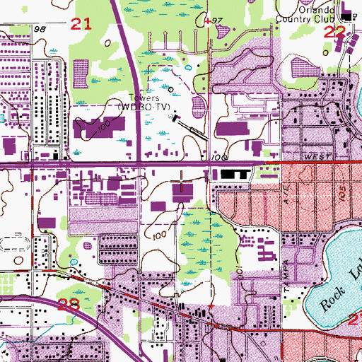 Topographic Map of Orange County Sheriff's Office Headquarters, FL