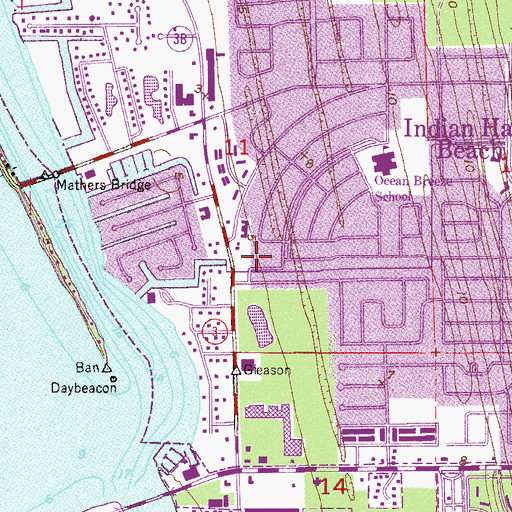 Topographic Map of Indian Harbour Police Department, FL