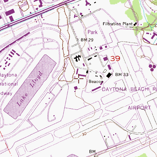 Topographic Map of Volusia County Sheriff's Office - Airport Unit, FL